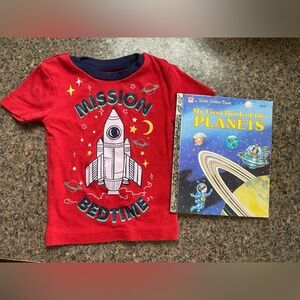 1985 My First Book of the Planets and Kidgets 24mo Red Mission Bedtime Shirt